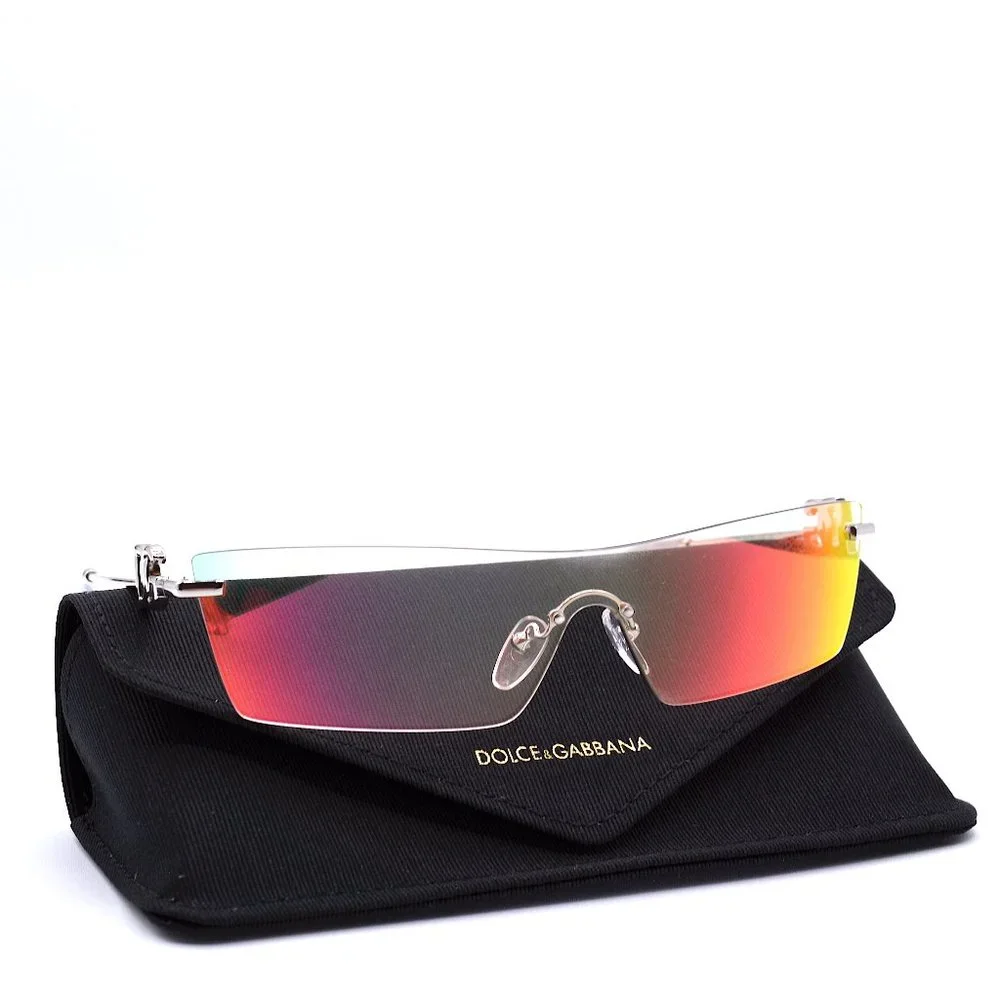 NEW DOLCE & GABBANA DG2292 IRIDESCENT RIMLESS SHIELD AUTHENTIC SUNGLASSES - Picture 3 of 15
